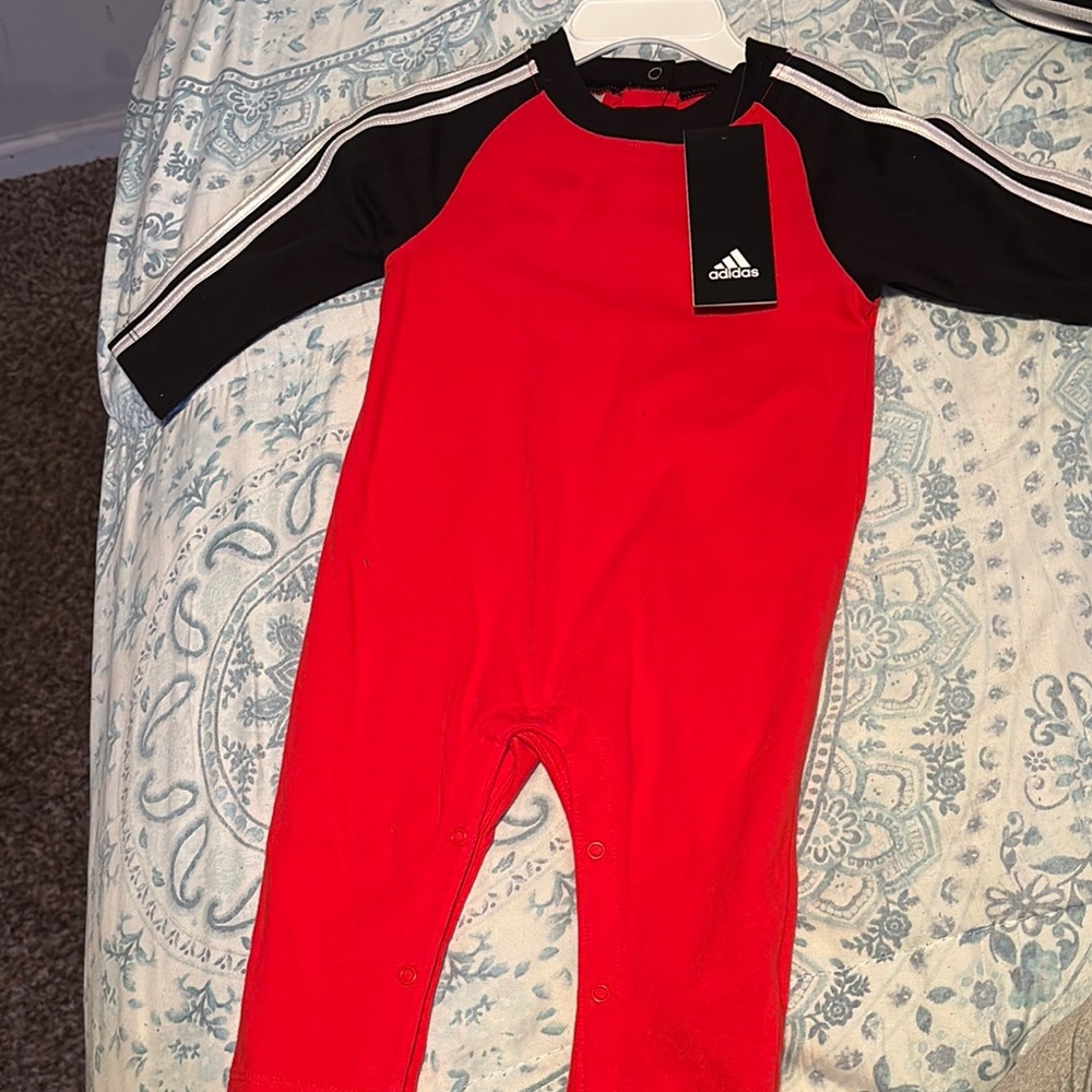 Adidas Kids Red and Black One Piece